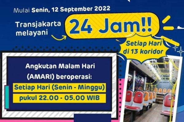 TransJakarta Beroperasi 24 Jam Mulai Senin